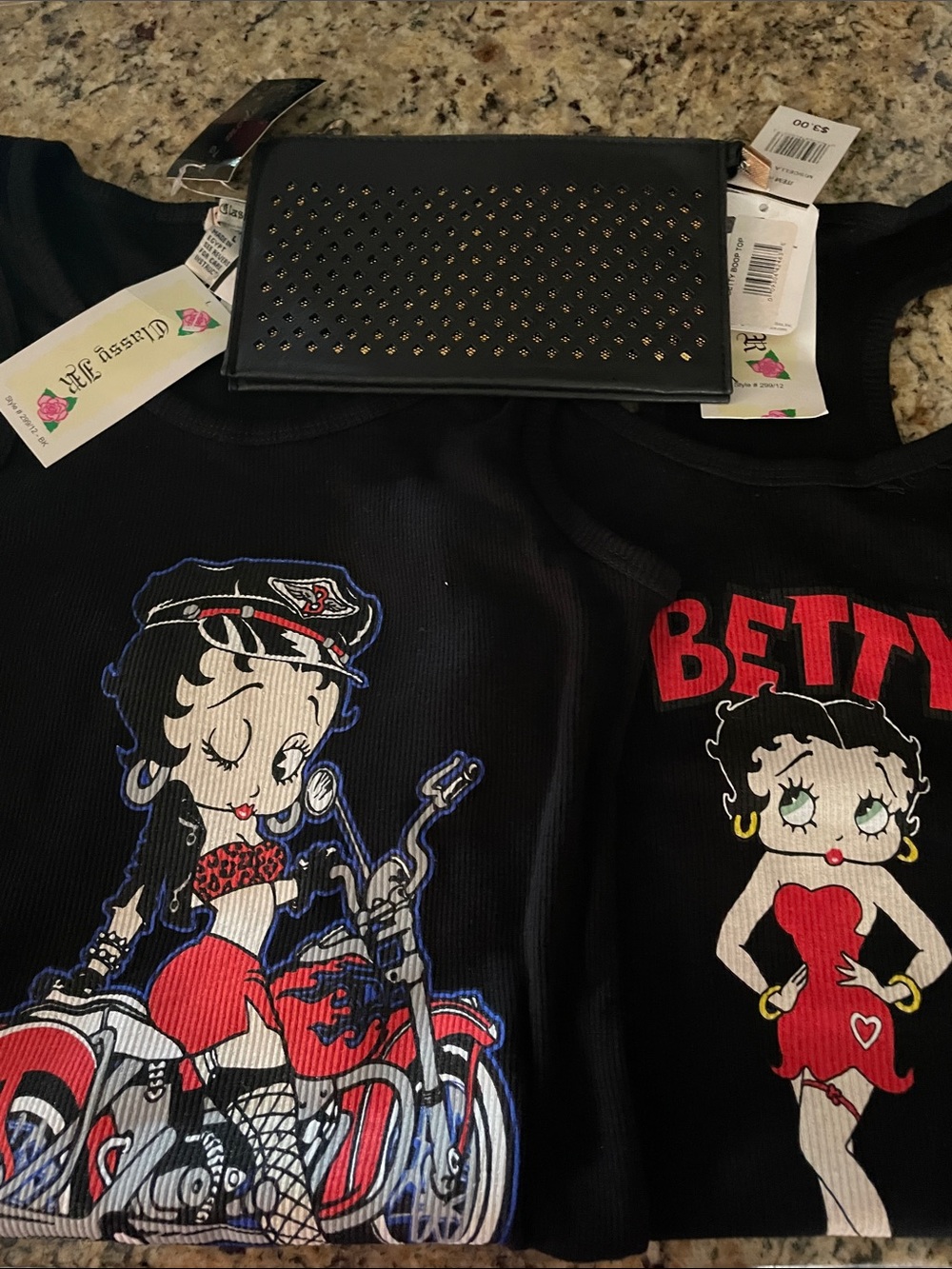 Betty Boop Black Tank Top with Red and White Graphic